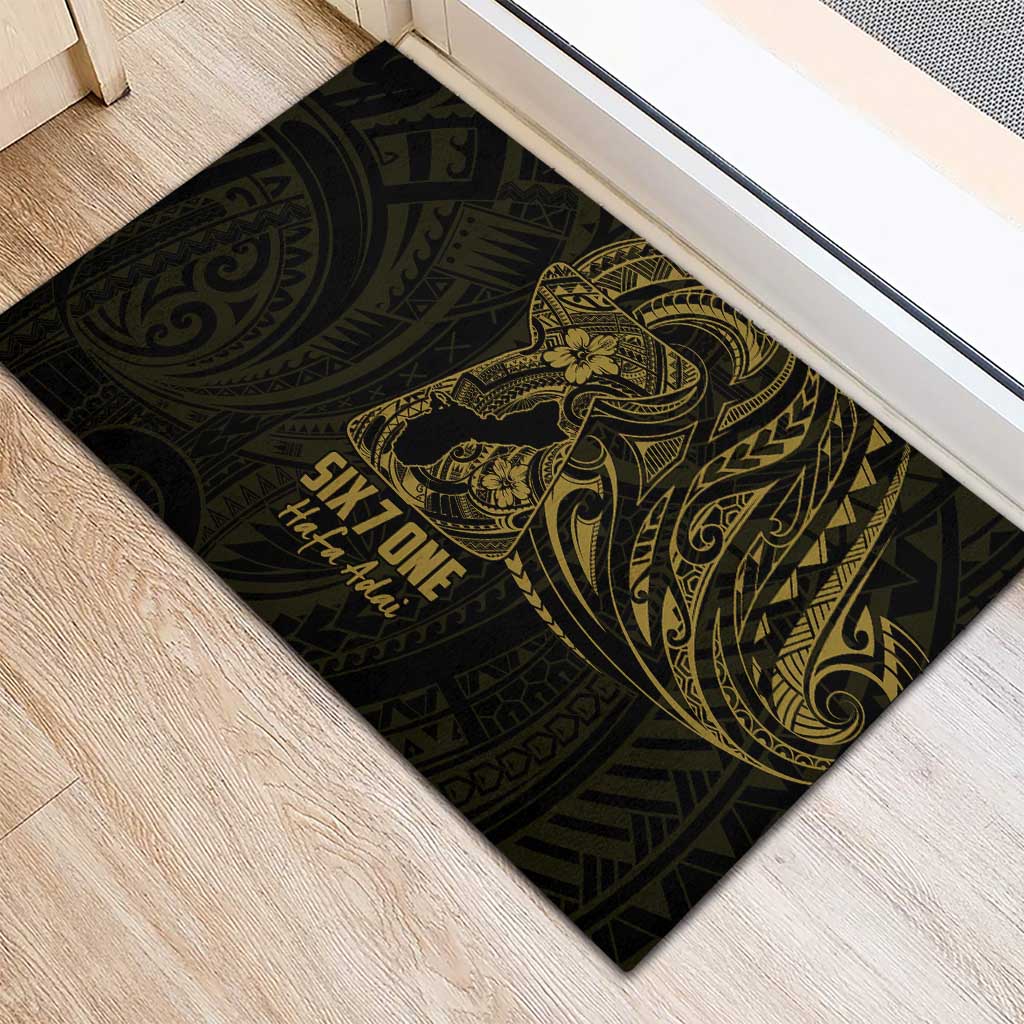 Gold Guam Latte Stone Tribal Tattoo Rubber Doormat Hafa Adai Six 7 One
