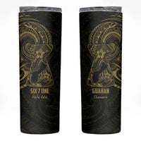 Gold Guam Latte Stone Tribal Tattoo Skinny Tumbler Hafa Adai Six 7 One