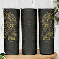 Gold Guam Latte Stone Tribal Tattoo Skinny Tumbler Hafa Adai Six 7 One