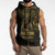 Gold Guam Latte Stone Tribal Tattoo Sleeveless Zip Hoodie Hafa Adai Six 7 One - Polynesian Pride