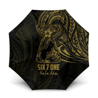 Gold Guam Latte Stone Tribal Tattoo Umbrella Hafa Adai Six 7 One - Polynesian Pride