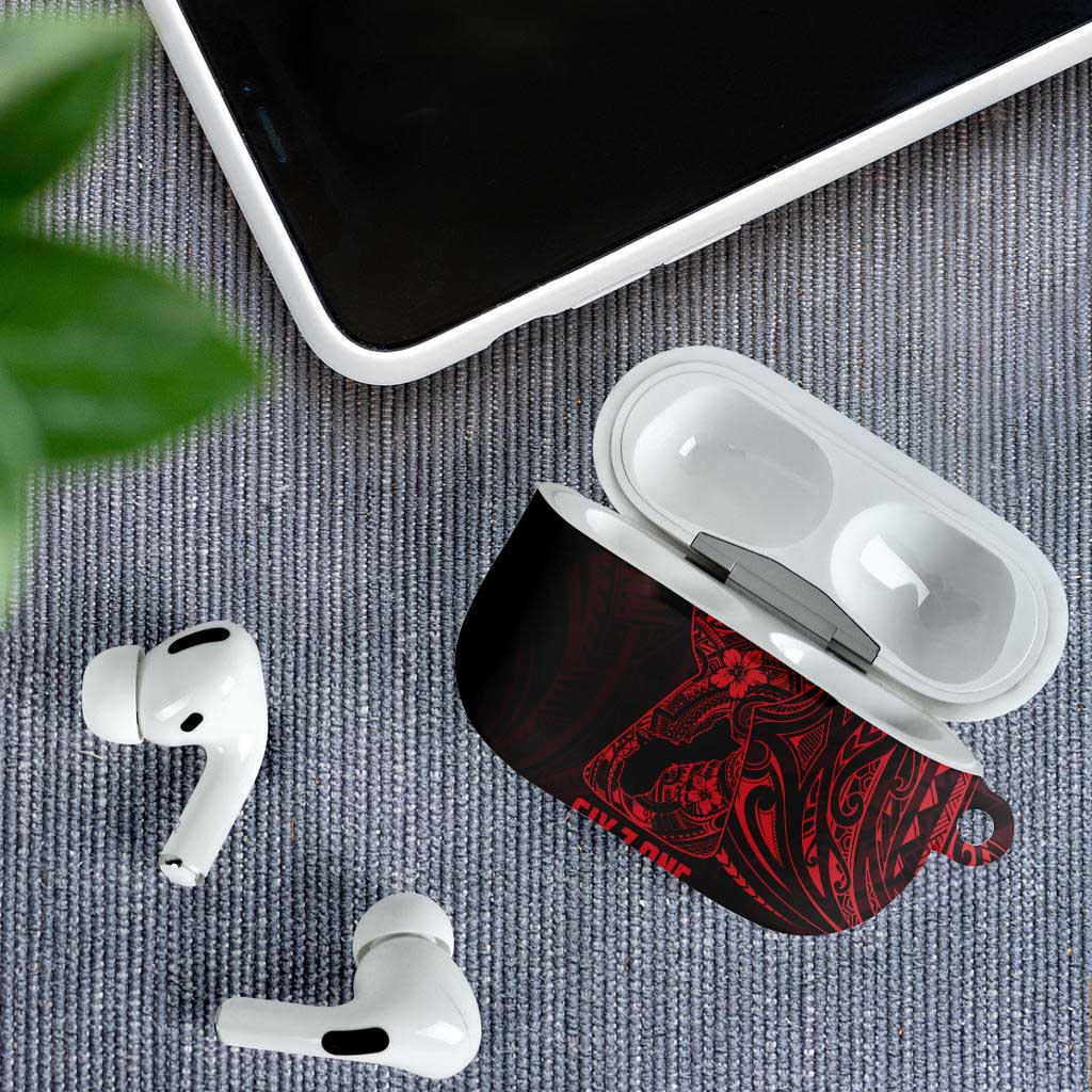Oxblood Guam Latte Stone Tribal Tattoo AirPods Case Hafa Adai Six 7 One - Polynesian Pride