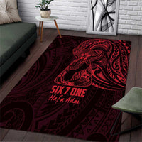 Oxblood Guam Latte Stone Tribal Tattoo Area Rug Hafa Adai Six 7 One