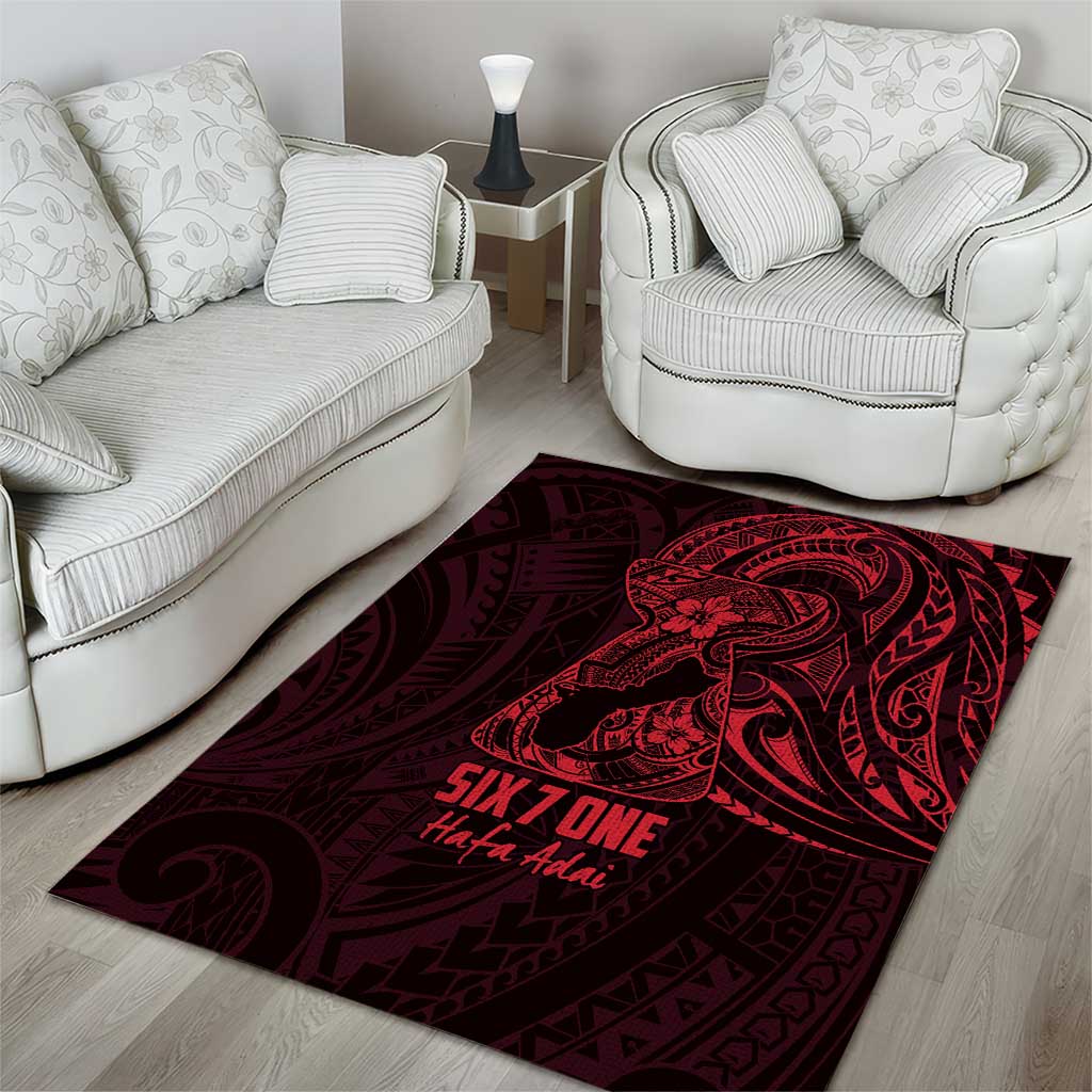 Oxblood Guam Latte Stone Tribal Tattoo Area Rug Hafa Adai Six 7 One