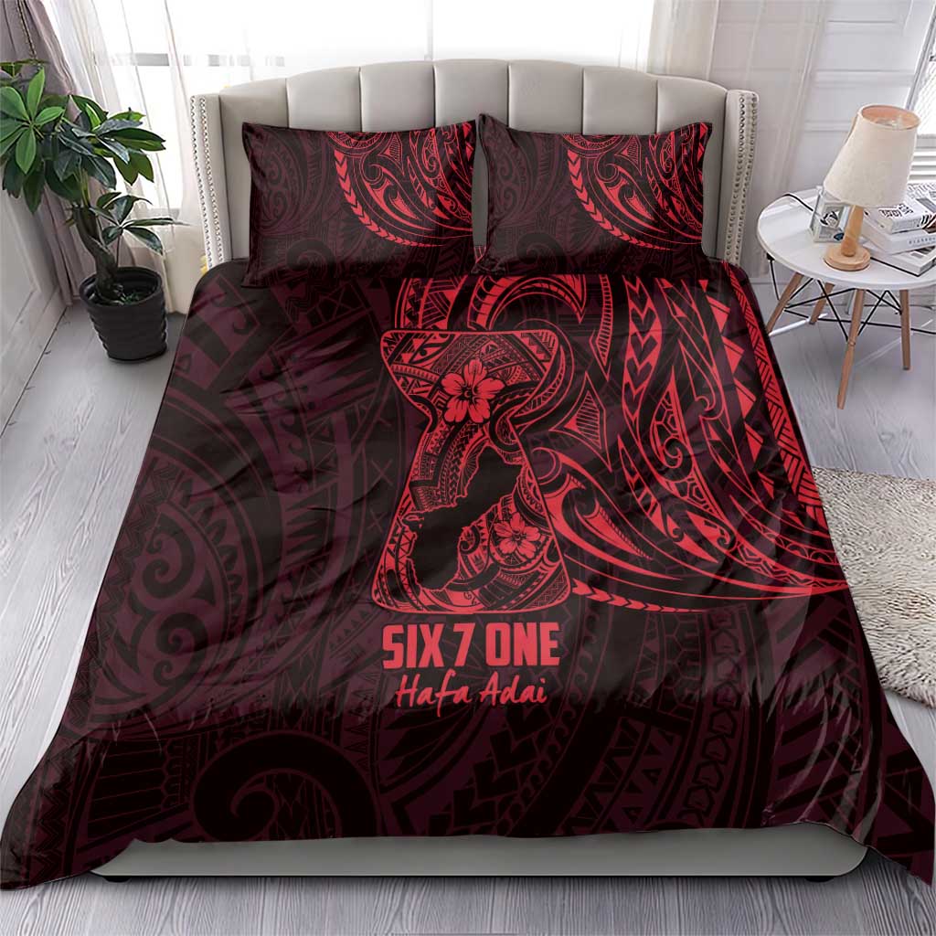 Oxblood Guam Latte Stone Tribal Tattoo Bedding Set Hafa Adai Six 7 One