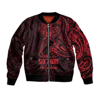 Oxblood Guam Latte Stone Tribal Tattoo Bomber Jacket Hafa Adai Six 7 One LT9 Unisex Oxblood - Polynesian Pride