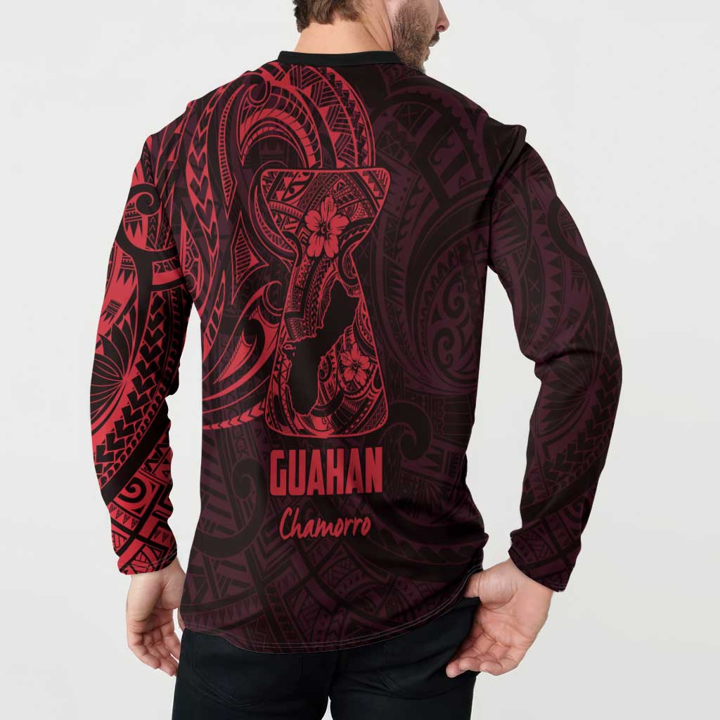 Oxblood Guam Latte Stone Tribal Tattoo Button Sweatshirt Hafa Adai Six 7 One