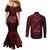Oxblood Guam Latte Stone Tribal Tattoo Couples Matching Mermaid Dress and Long Sleeve Button Shirt Hafa Adai Six 7 One