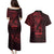 Oxblood Guam Latte Stone Tribal Tattoo Couples Matching Puletasi and Hawaiian Shirt Hafa Adai Six 7 One