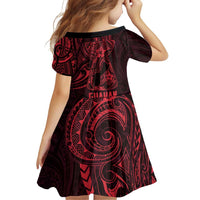 Oxblood Guam Latte Stone Tribal Tattoo Family Matching Off Shoulder Short Dress and Hawaiian Shirt Hafa Adai Six 7 One