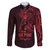 Oxblood Guam Latte Stone Tribal Tattoo Family Matching Short Sleeve Bodycon Dress and Hawaiian Shirt Hafa Adai Six 7 One