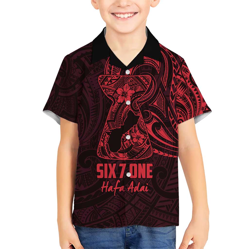 Oxblood Guam Latte Stone Tribal Tattoo Family Matching Short Sleeve Bodycon Dress and Hawaiian Shirt Hafa Adai Six 7 One