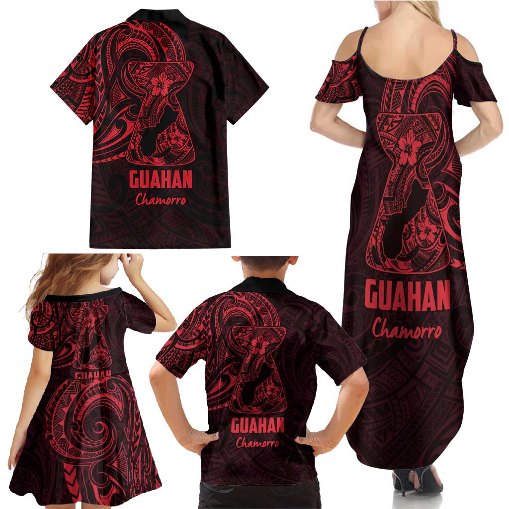Oxblood Guam Latte Stone Tribal Tattoo Family Matching Summer Maxi Dress and Hawaiian Shirt Hafa Adai Six 7 One