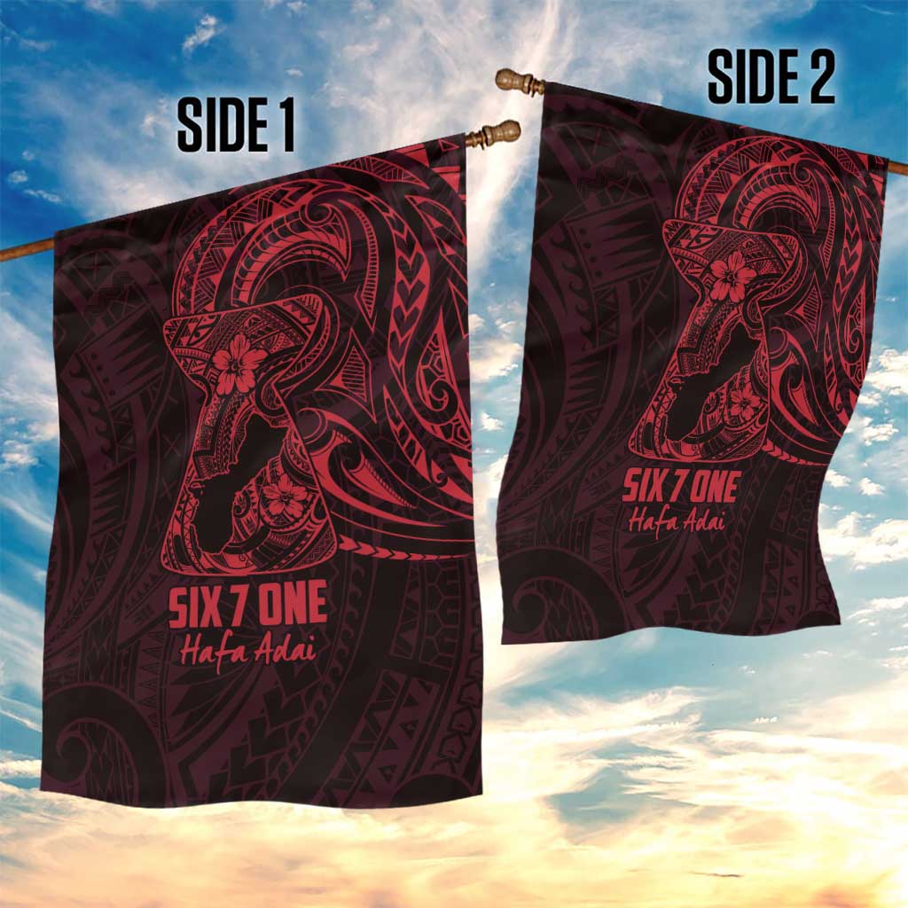 Oxblood Guam Latte Stone Tribal Tattoo Garden Flag Hafa Adai Six 7 One