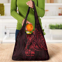 Oxblood Guam Latte Stone Tribal Tattoo Grocery Bag Hafa Adai Six 7 One