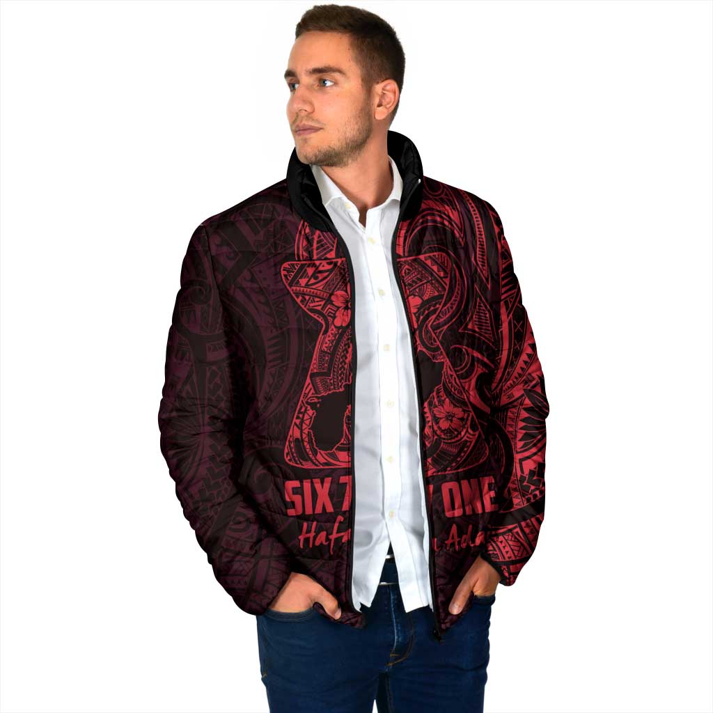 Oxblood Guam Latte Stone Tribal Tattoo Padded Jacket Hafa Adai Six 7 One - Polynesian Pride