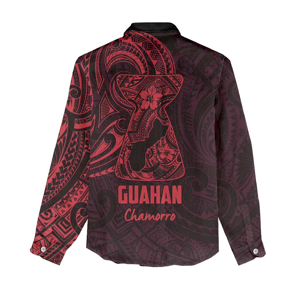 Oxblood Guam Latte Stone Tribal Tattoo Women Casual Shirt Hafa Adai Six 7 One