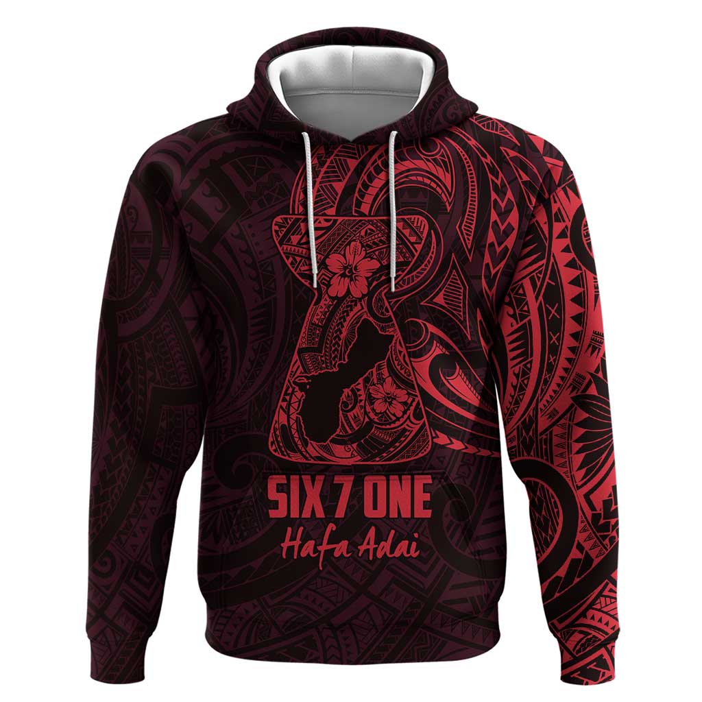 Oxblood Guam Latte Stone Tribal Tattoo Zip Hoodie Hafa Adai Six 7 One