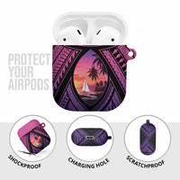 Guam Chamorro Artsy AirPods Case Guahan Sunset Beach - Polynesian Pride