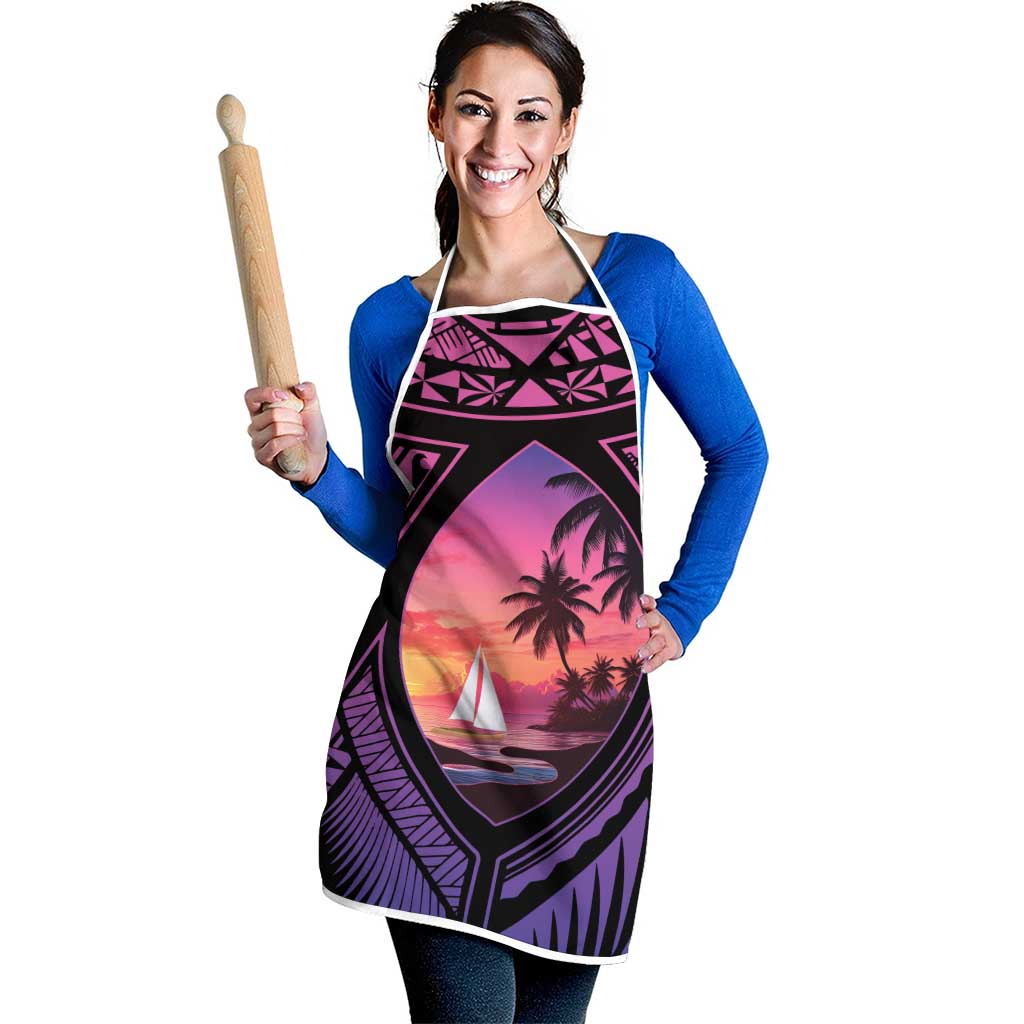 Guam Chamorro Artsy Apron Guahan Sunset Beach - Polynesian Pride