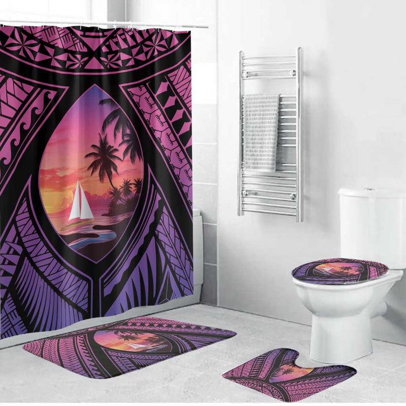 Guam Chamorro Artsy Bathroom Set Guahan Sunset Beach