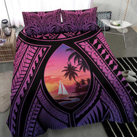 Guam Chamorro Artsy Bedding Set Guahan Sunset Beach