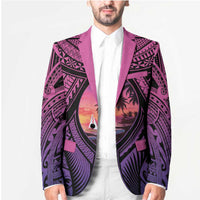 Guam Chamorro Artsy Blazer Guahan Sunset Beach - Polynesian Pride