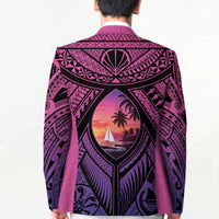 Guam Chamorro Artsy Blazer Guahan Sunset Beach - Polynesian Pride