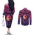 Guam Chamorro Artsy Couples Matching Off The Shoulder Long Sleeve Dress and Long Sleeve Button Shirt Guahan Sunset Beach