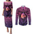 Guam Chamorro Artsy Couples Matching Puletasi and Long Sleeve Button Shirt Guahan Sunset Beach