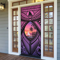 Guam Chamorro Artsy Door Cover Guahan Sunset Beach - Polynesian Pride