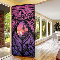 Guam Chamorro Artsy Door Cover Guahan Sunset Beach - Polynesian Pride