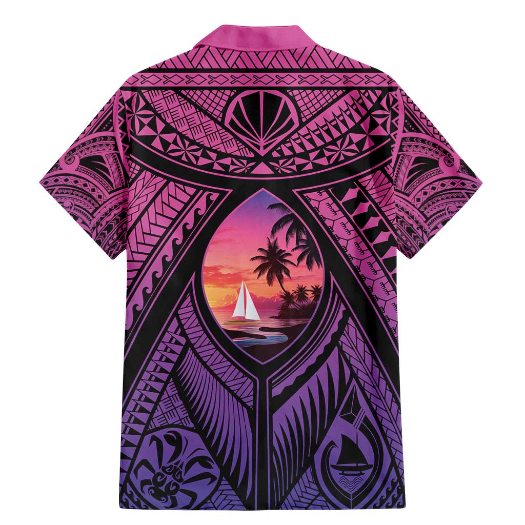 Guam Chamorro Artsy Family Matching Mermaid Dress and Hawaiian Shirt Guahan Sunset Beach