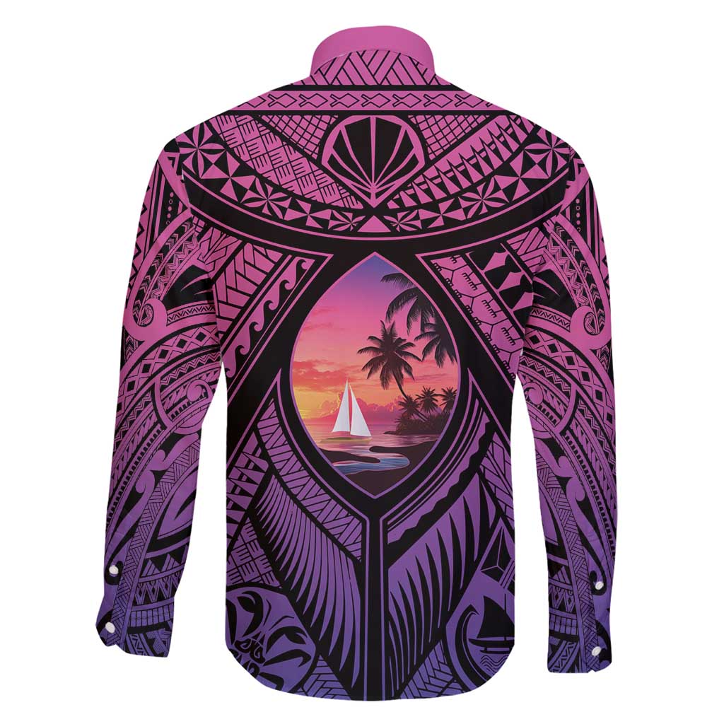 Guam Chamorro Artsy Family Matching Puletasi and Hawaiian Shirt Guahan Sunset Beach