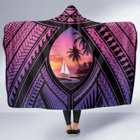 Guam Chamorro Artsy Hooded Blanket Guahan Sunset Beach