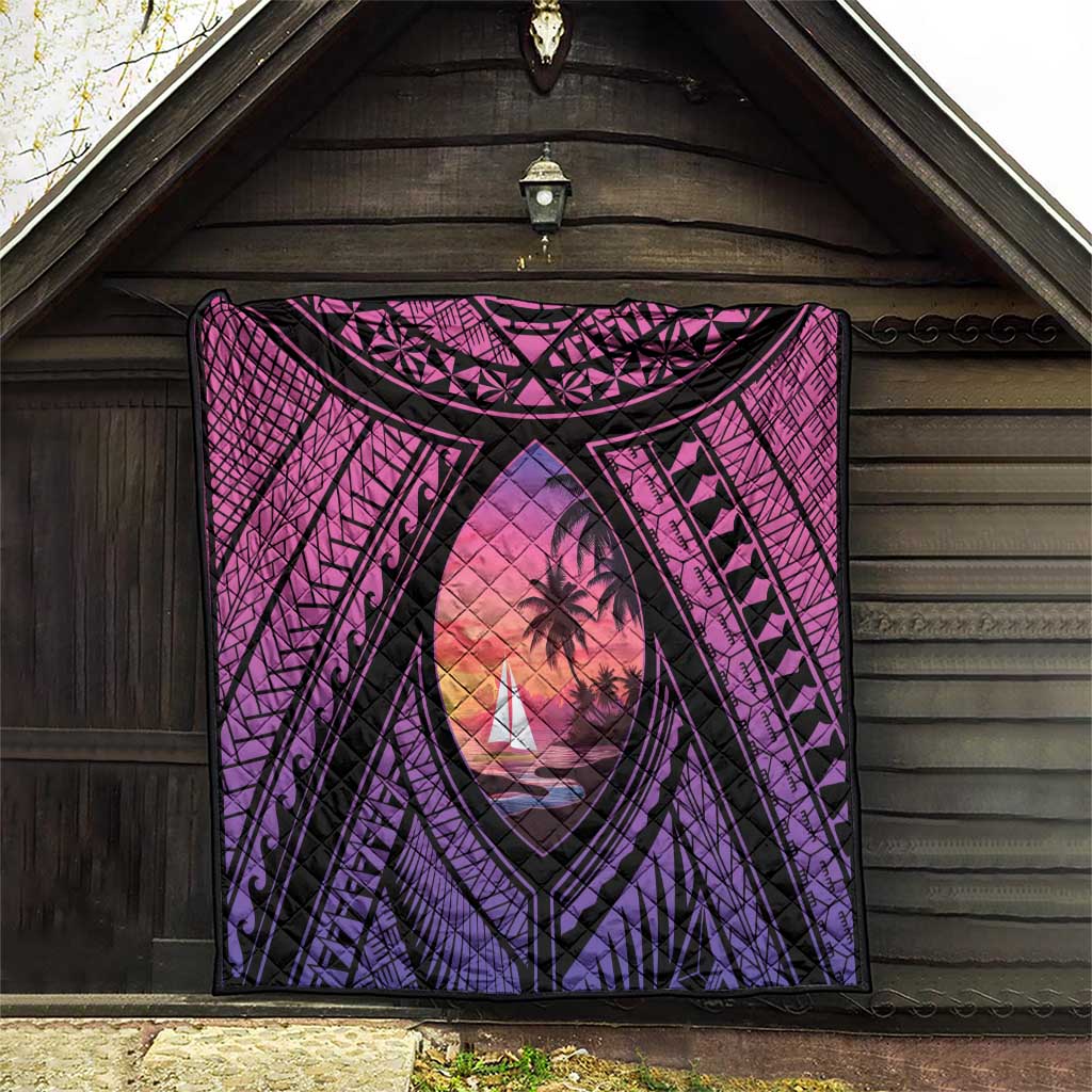 Guam Chamorro Artsy Quilt Guahan Sunset Beach