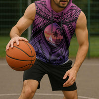 Guam Chamorro Artsy Sleeveless Hoodie Guahan Sunset Beach - Polynesian Pride