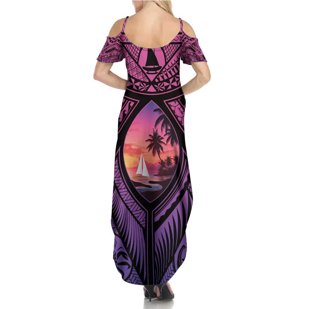 Guam Chamorro Artsy Summer Maxi Dress Guahan Sunset Beach