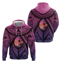 Guam Chamorro Artsy Zip Hoodie Guahan Sunset Beach