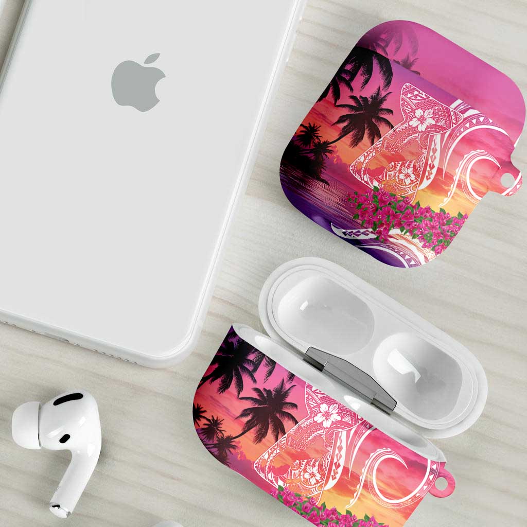 Guam Latte Stone with Map AirPods Case Bougainvillea Beach Sunset - Polynesian Pride
