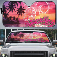 Guam Latte Stone with Map Auto Sun Shade Bougainvillea Beach Sunset - Polynesian Pride