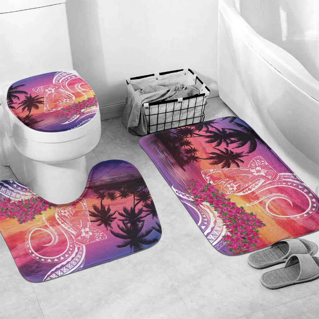 Guam Latte Stone with Map Bathroom Set Bougainvillea Beach Sunset - Polynesian Pride