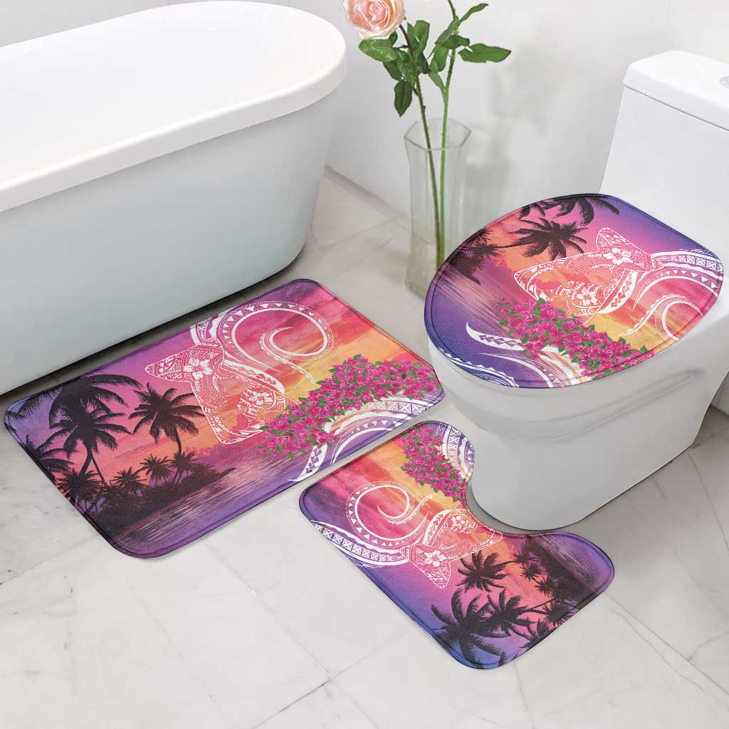 Guam Latte Stone with Map Bathroom Set Bougainvillea Beach Sunset - Polynesian Pride