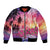 Guam Latte Stone with Map Bomber Jacket Bougainvillea Beach Sunset