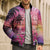 Guam Latte Stone with Map Bomber Puffer Jacket Bougainvillea Beach Sunset - Polynesian Pride