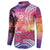 Guam Latte Stone with Map Button Sweatshirt Bougainvillea Beach Sunset