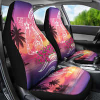 Guam Latte Stone with Map Car Seat Cover Bougainvillea Beach Sunset
