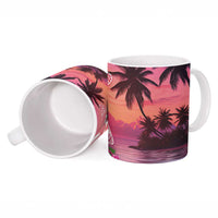 Guam Latte Stone with Map Ceramic Mug Bougainvillea Beach Sunset - Polynesian Pride