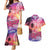 Guam Latte Stone with Map Couples Matching Mermaid Dress and Hawaiian Shirt Bougainvillea Beach Sunset