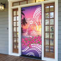 Guam Latte Stone with Map Door Cover Bougainvillea Beach Sunset - Polynesian Pride
